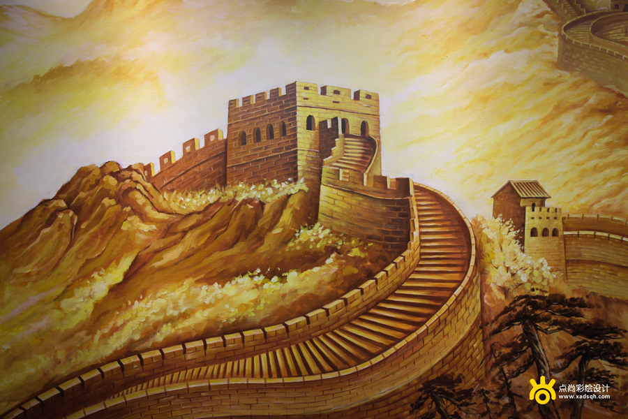 金色长城手绘壁画